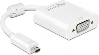 DeLock 65557 - Adapter HDMI Micro-D Stecker > VGA Buchse mit Audio - Weiss