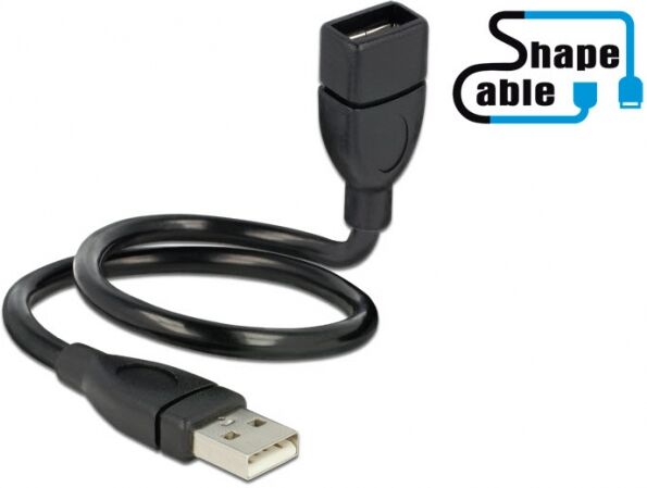 DeLock 83498 - Kabel USB 2.0-A Stecker > USB 2.0-A Buchse ShapeCable 0.35m