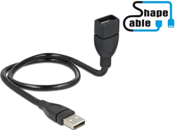 DeLock 83499 - Kabel USB 2.0-A Stecker > USB 2.0-A Buchse ShapeCable 0.5m