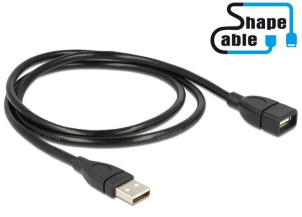 DeLock 83500 - Kabel USB 2.0-A Stecker > USB 2.0-A Buchse ShapeCable 1m