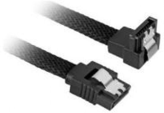 Sharkoon SATA3-Kabel 90 Grad gewinkelt - schwarz gesleevt - 0.3m