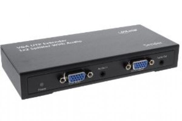 InLine 65016 - 1 zu 2 VGA Extender/Verlängerung über UTP, mit Audio, bis 300m