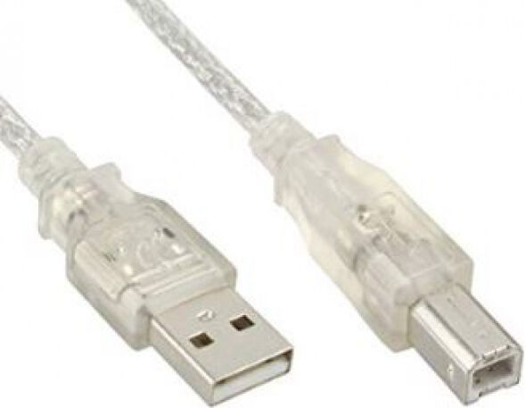 InLine 34550T - USB 2.0 Kabel, A an B, transparent, 10m