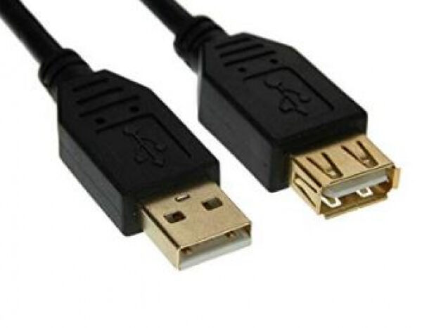 InLine 34618S - USB 2.0 Verlängerung, Stecker / Buchse, Typ A, schwarz, Kontakte gold, 2m