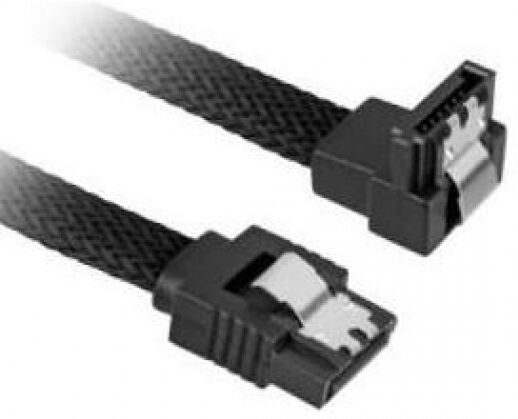 Sharkoon SATA3 Kabel Sleeved Black 90 Grad - 1m