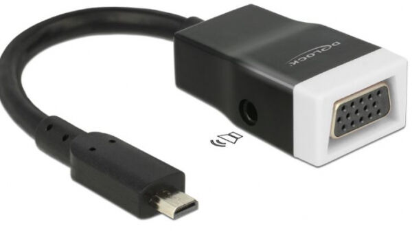 DeLock 65589 - Adapter HDMI-micro D Stecker > VGA Buchse mit Audio