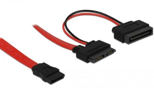 DeLock 84800 - Kabel Slim SATA Buchse > SATA 7 Pin + SATA 15 Pin 5 V 30 cm
