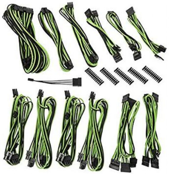 BitFenix Alchemy 2.0 PSU Cable Kit, EVG-Series - schwarz/grün