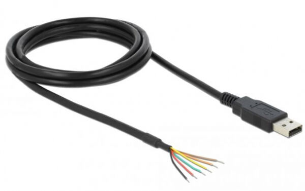 DeLock 83117 - Konverter USB 2.0 Stecker > Seriell-TTL 6 offene Kabelenden 1,8 m (3,3 V)