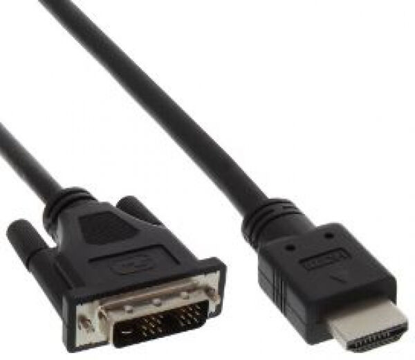 InLine 17659E - HDMI-DVI Adapterkabel / HDMI Stecker auf DVI 18+1 Stecker - 0.5m