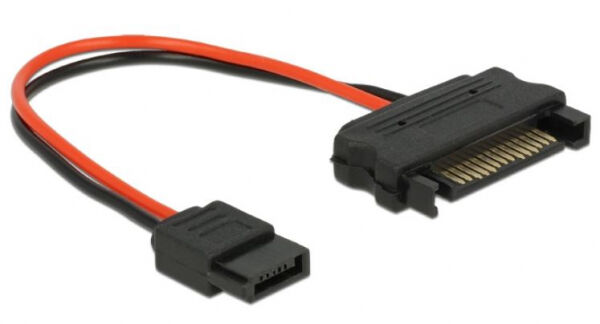 DeLock 84873 - Kabel Power SATA 15 Pin Stecker > Power Slim SATA 6 Pin Buchse 10 cm