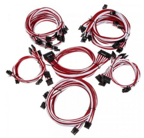 Super Flower Sleeve Cable Kit Pro - Weiss/rot