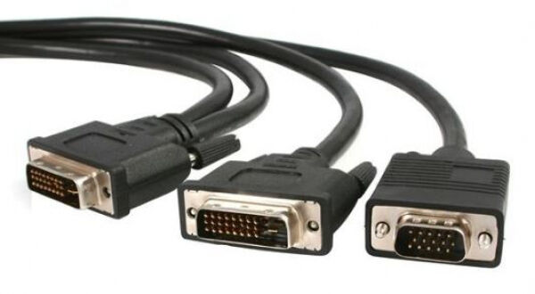 StarTech.com StarTech DVIVGAYMM6 - DVI-I auf DVI-D und HD15 VGA Splitter Kabel - 1.8m