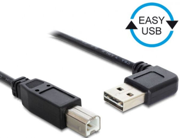 Delock 83374 - Easy USB Kabel A 90 Grad -> B St/St 1.00m