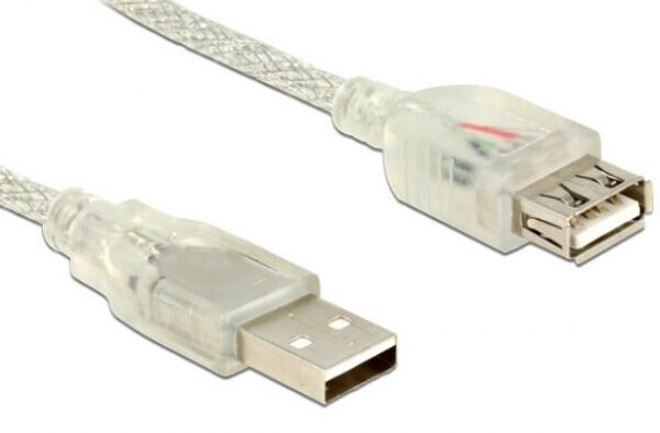 Delock 83884 - USB Verlängerung A -> A St/Bu 3.00m transparent