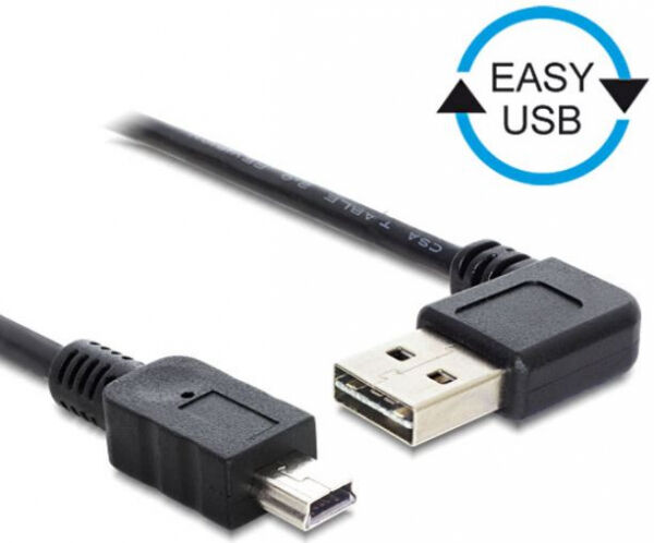 Delock 83379 - USB Kabel A -> mini B St/St 2.00m 90 Grad gewinkelt Easy USB