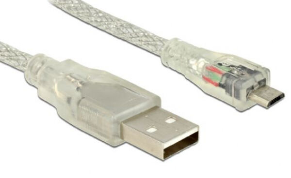 Delock 83897 - USB Kabel A -> Micro-B St/St 0.50m transparent
