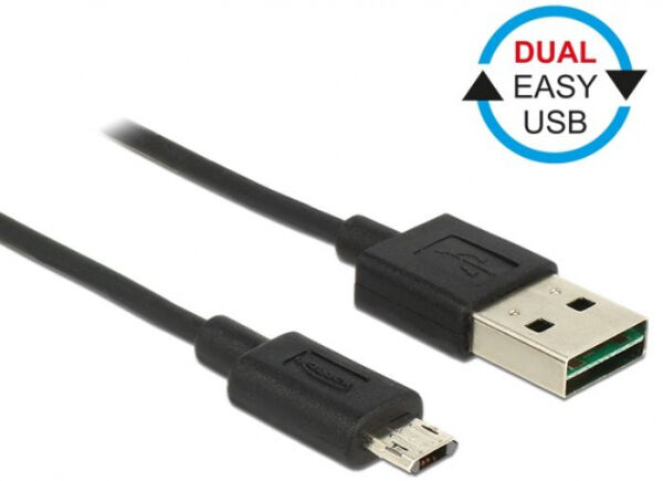 Delock 84804 - USB Kabel A -> Micro-B St/St 0.20m Easy USB