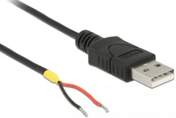 DeLock 85250 - Kabel USB 2.0 Typ-A Stecker > 2 x offene Kabelenden Strom 10 cm Raspberry Pi