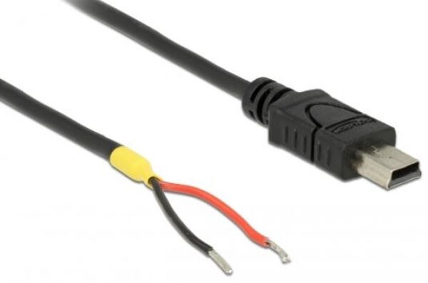DeLock 85251 - Kabel USB 2.0 Mini-B Stecker > 2 x offene Kabelenden Strom 10 cm Raspberry Pi