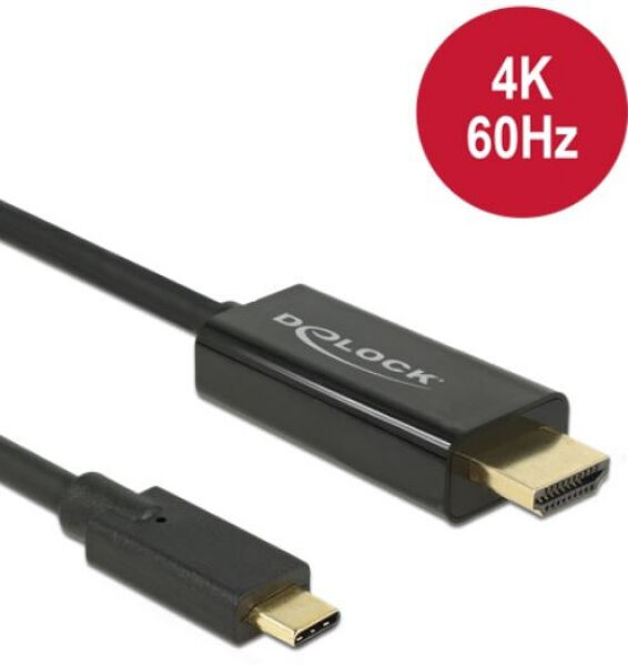 DeLock 85290 - Kabel USB Type-C Stecker > HDMI Stecker (DP Alt Mode) 4K 60 Hz 1 m schwarz