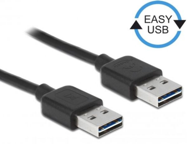 DeLock 85191 - Kabel EASY-USB 2.0 Typ-A Stecker > EASY-USB 2.0 Typ-A Stecker 0,5 m schwarz
