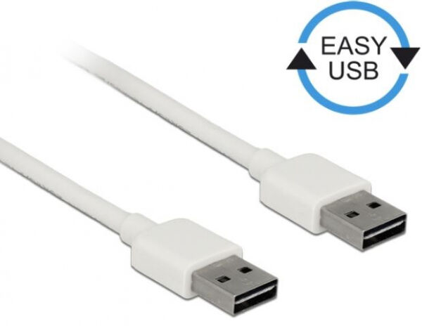DeLock 85192 - Kabel EASY-USB 2.0 Typ-A Stecker > EASY-USB 2.0 Typ-A Stecker 0,5 m Weiss