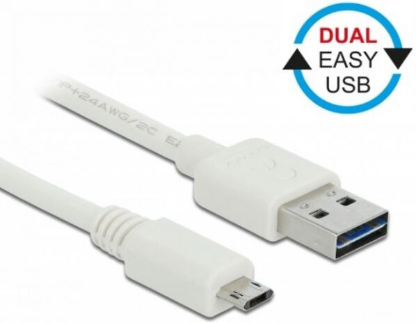 DeLock 85204 - Kabel EASY-USB 2.0 Typ-A Stecker > EASY-USB 2.0 Typ Micro-B Stecker 3 m Weiss