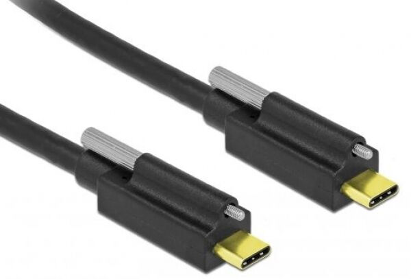 DeLock 83719 - USB 3.1 Gen 2 Kabel  USB Type-C Stecker > USB Type-C Stecker mit Schraube oben 1 m schwarz