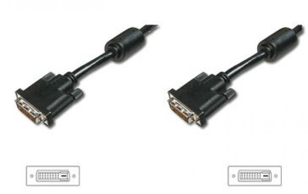Digitus AK-320101-050-S - DVI Anschlusskabel DVI (24+1) 2x Ferrit St/St - 5.0m