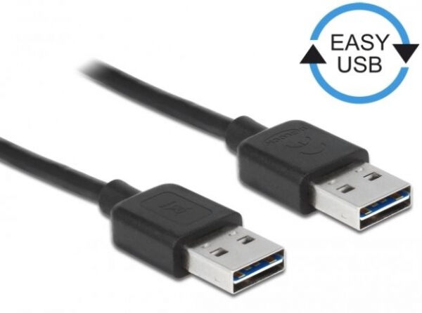 DeLock 83460 - Kabel EASY-USB 2.0 Typ-A Stecker > EASY-USB 2.0 Typ-A Stecker 1 m schwarz