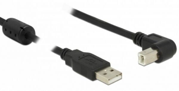 DeLock 84809 - Kabel USB 2.0 Typ-A Stecker > USB 2.0 Typ-B Stecker gewinkelt 0,5 m schwarz