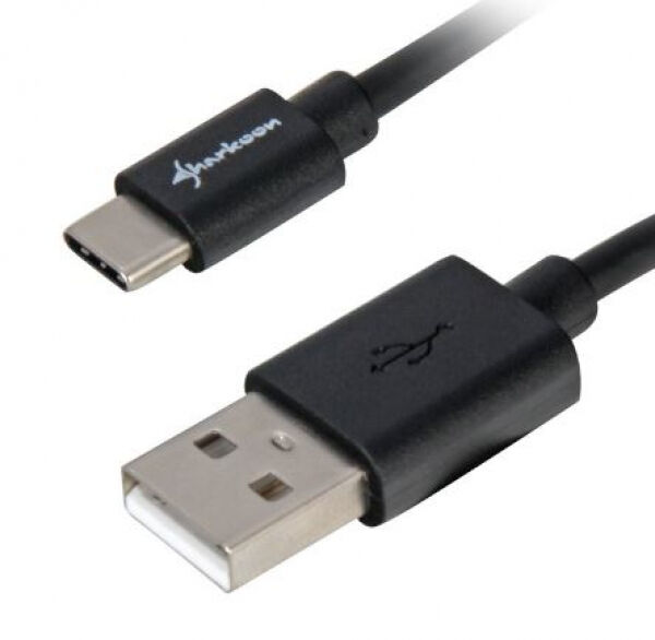 Sharkoon Kabel USB-A 2.0 (Stecker) > USB-C (Stecker) - Schwarz - 1.5m