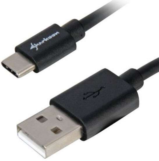 Sharkoon Kabel USB-A 2.0 (Stecker) > USB-C (Stecker) - Schwarz - 1.5m