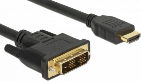 DeLock 85586 - Kabel DVI 18+1 Stecker > HDMI-A Stecker 5 m schwarz