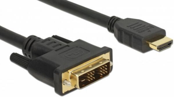 DeLock 85582 - Kabel DVI 18+1 Stecker > HDMI-A Stecker 1 m schwarz