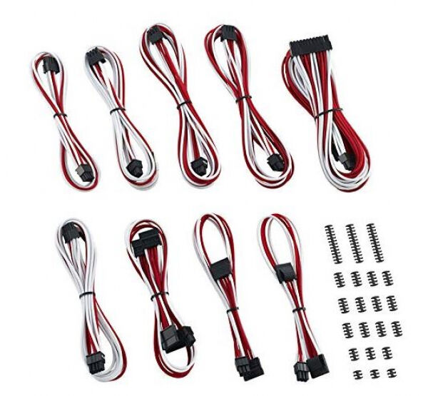 CableMod Classic ModMesh C-Series Cable Kit Corsair AXi, HXi & RM - Weiss/rot