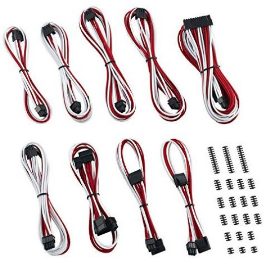 CableMod Classic ModMesh C-Series Cable Kit Corsair AXi, HXi & RM - Weiss/rot