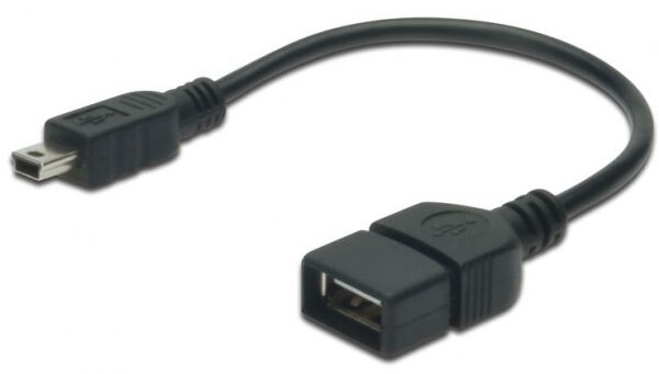 Digitus AK-300310-002-S - USB-Adapterkabel OTG / Typ mini B - A St/Bu - 0.2m