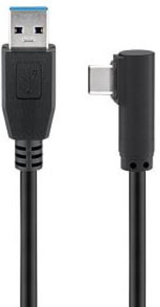 goobay 66500 - Kabel USB-A 3.0 Stecker > USB-C Stecker 90 grad gewinkelt - 0.5m