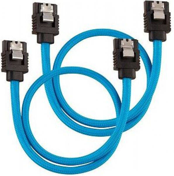 Corsair Premium Sleeved SATA-Kabel 30cm - blau