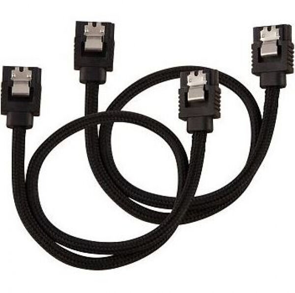 Corsair Premium Sleeved SATA-Kabel 30cm - schwarz