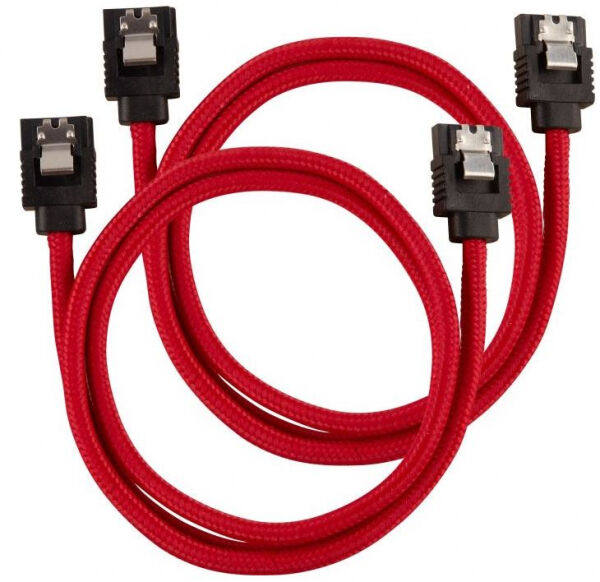 Corsair Premium Sleeved SATA-Kabel 60cm - rot