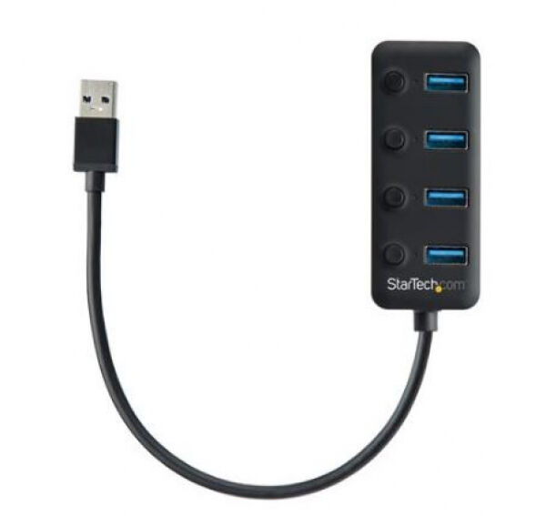 StarTech.com Startech HB30A4AIB - 4-Port USB 3.0 Hub - 4x USB-A mit individuellen An/Aus-Schaltern