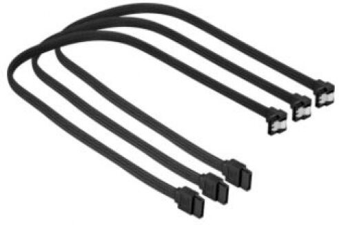 Sharkoon Sata3 Kabel-Set 90 Grad gewinkelt - 3 Stück Schwarz - 45cm