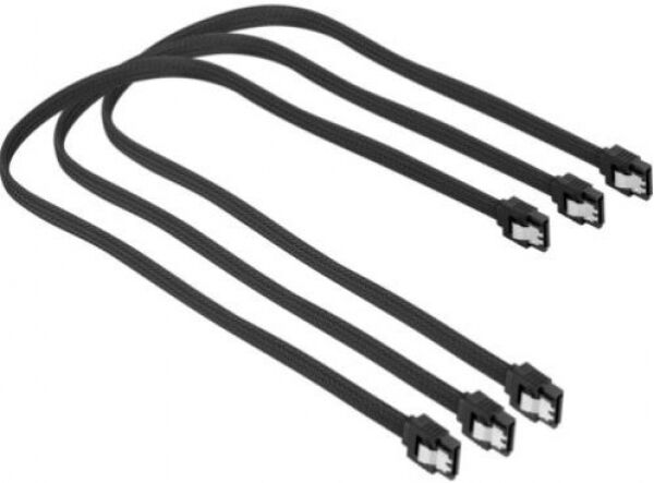 Sharkoon Sata3 Kabel-Set gesleevt - 3 Stück Schwarz - 30cm