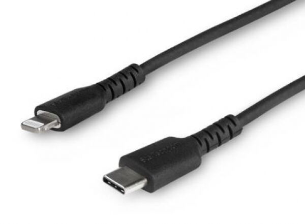 StarTech.com Startech RUSBCLTMM1MB - 1m USB-C auf Lightning-Kabel - Strapazierfähiges iPhone Ladekabel - schwarz