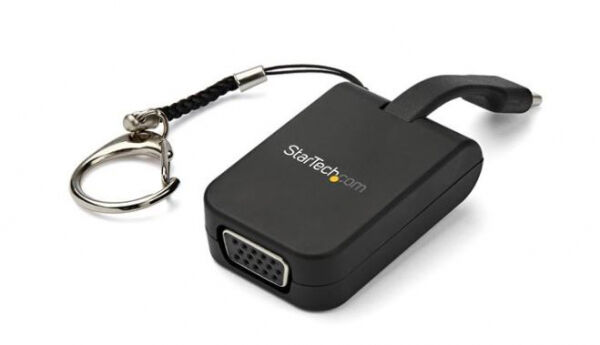 StarTech.com Startech CDP2VGAFC - Tragbarer USB-C-auf-VGA-Adapter mit Quick-Connect-Schlüsselbund