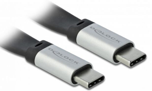 DeLock 85926 - USB 3.2 Gen 2 FPC Flachbandkabel USB Type-C zu USB Type-C 22 cm PD 3 A E-Marker