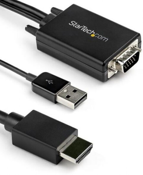 StarTech.com Startech VGA2HDMM2M - VGA auf HDMI Adapter mit USB-Audio - Adapterkabel aktiv - Stecker / Stecker - 2m